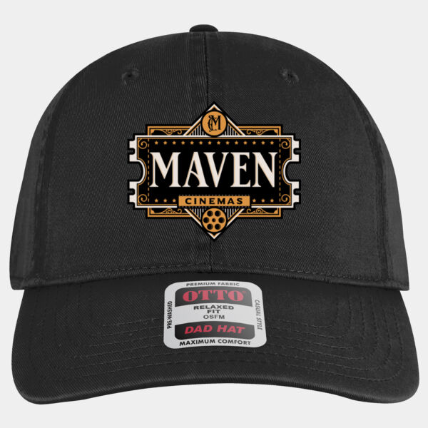 Maven Cinemas - Garment Washed Superior Cotton Twill 6 Panel Low Profile Dad Hat Thumbnail